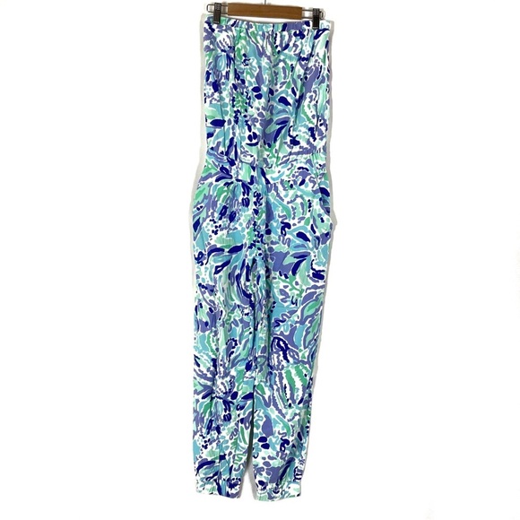 Lilly Pulitzer | Emiko Nice Ink Strapless Jumpsuit XS - Picture 1 of 6